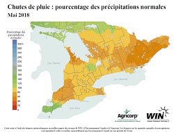 Chutes de pluie : pourcentage des précipitations normales