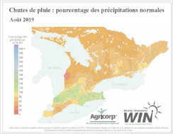 Chutes de pluie : pourcentage des précipitations normales