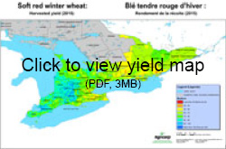 2015 soft red winter wheat yields for acreage covered by Production Insurance