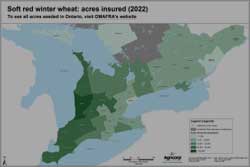 Soft red winter wheat: acres insured (2022)